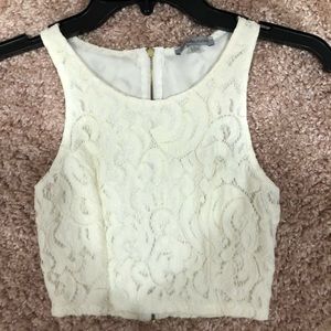 Ivory lace crop top